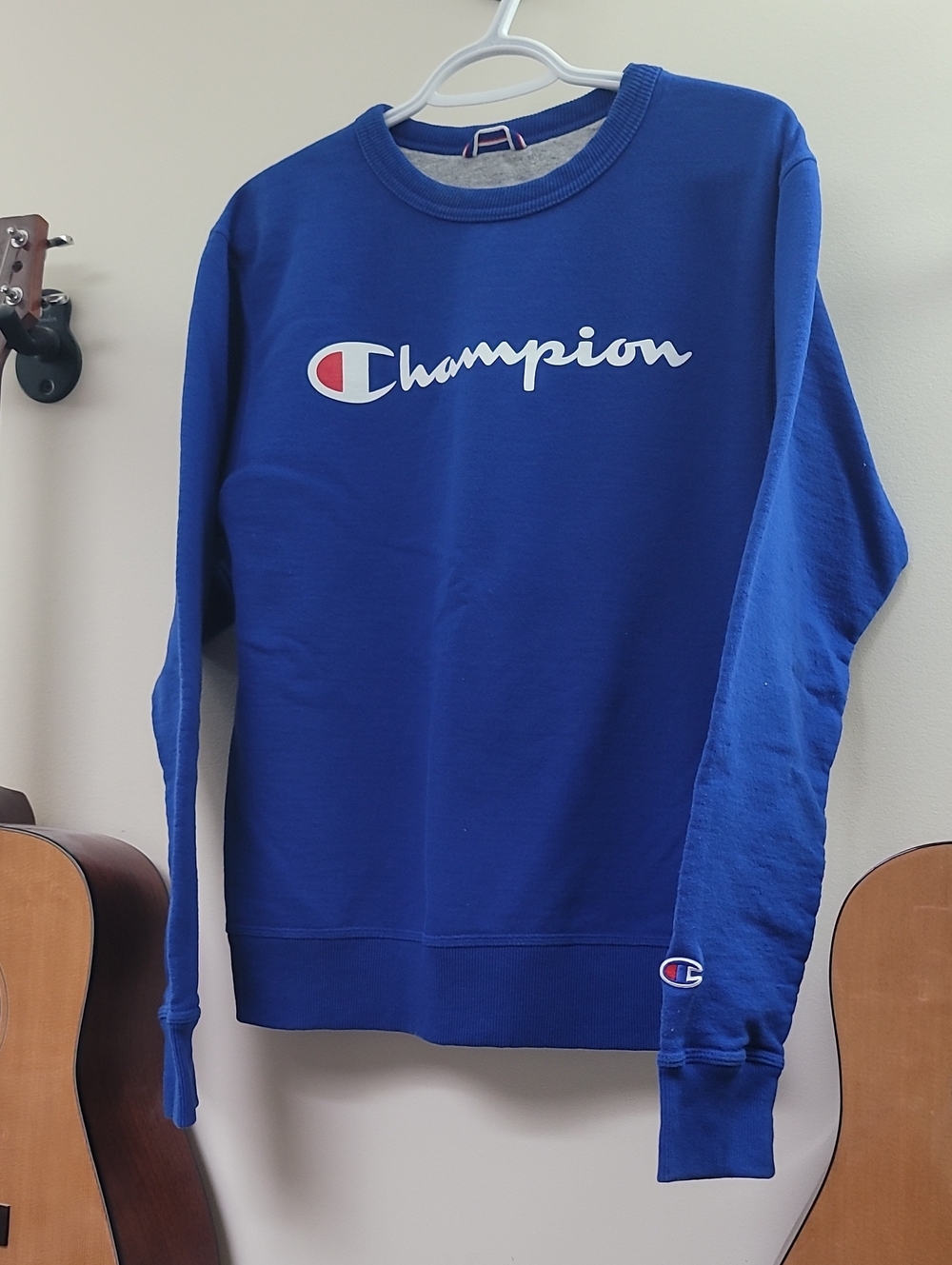 Champion Crewneck Sweatshirt - Royal Blue with White Logo